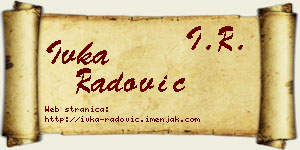 Ivka Radović vizit kartica